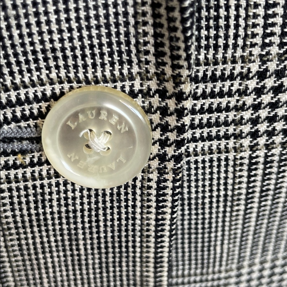 Ralph Lauren Houndstooth Linen Wool Blazer Size 10 - Picture 5 of 12